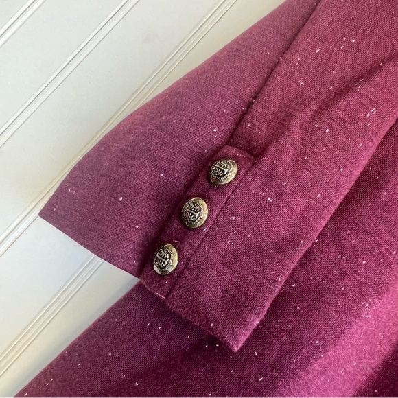 Talbots Size M Maroon Burgundy 3/4 Sleeves Heathered Shift Dress NEW! - Picture 7 of 8